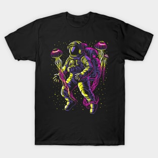 Astronaut with galactic jellyfish T-Shirt